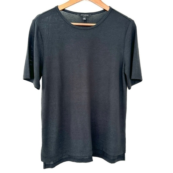 Banana Republic t-shirt with crew neck & short sleeves, high-low hem,  loose fit - Picture 1 of 10